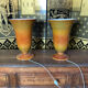 Pair of ceramic art deco lamps