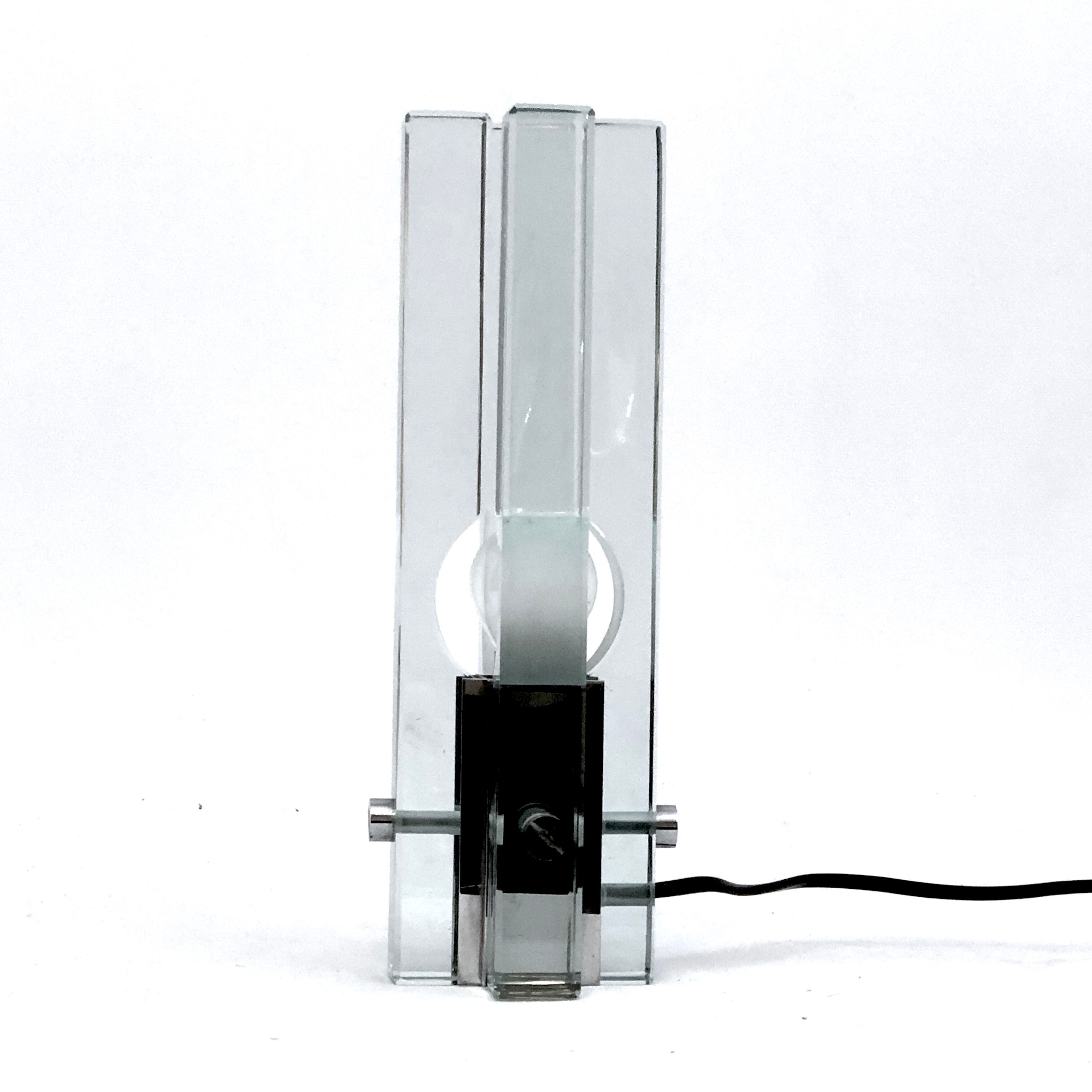 Gallotti e Radice, Vintage glass table lamp from 70s
