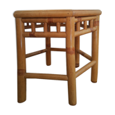 Table appoint hexagonale en  bambou - vintage