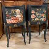 Decorated and patinated bedside tables