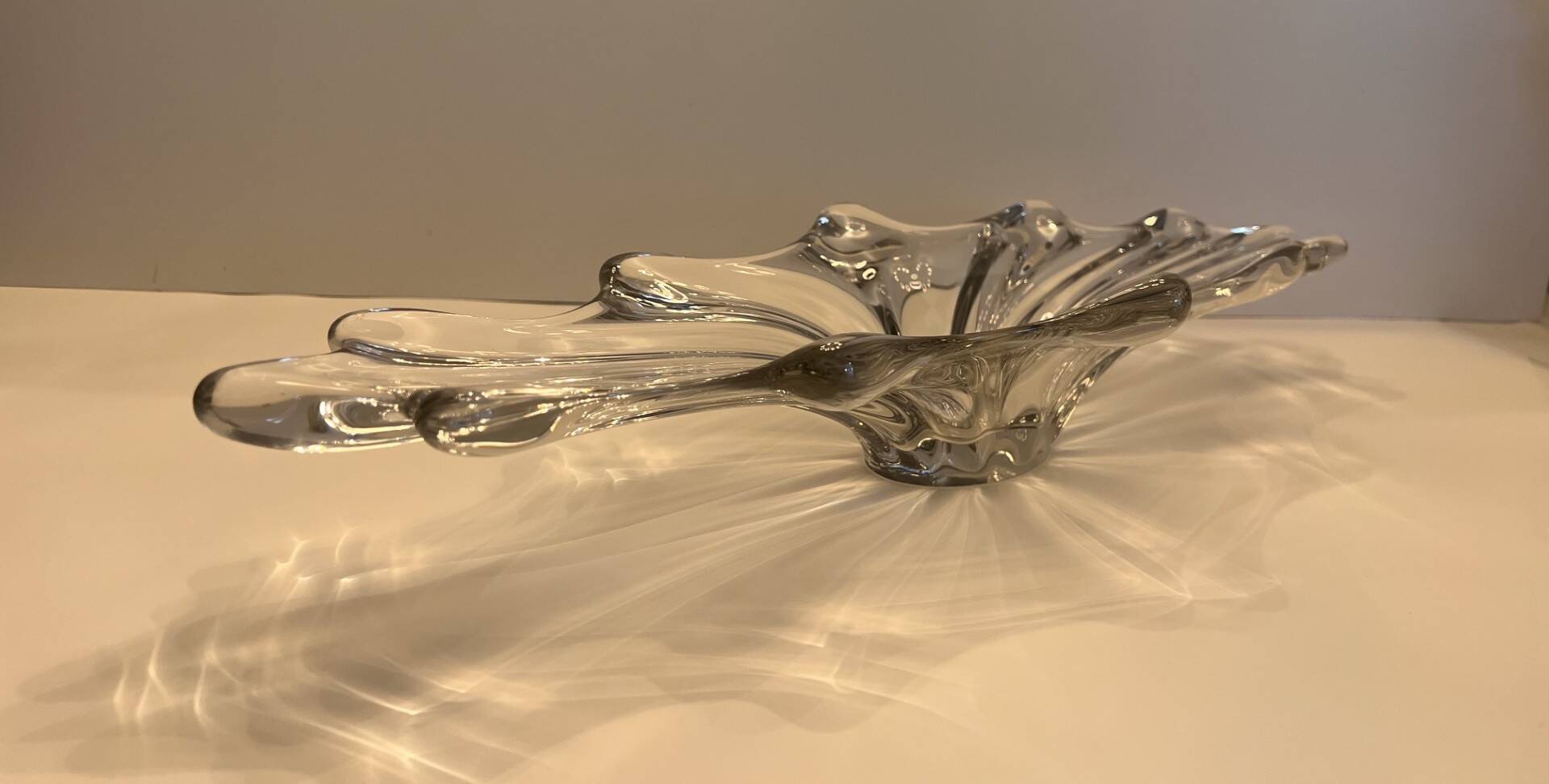 Large vintage crystal centrepiece bowl