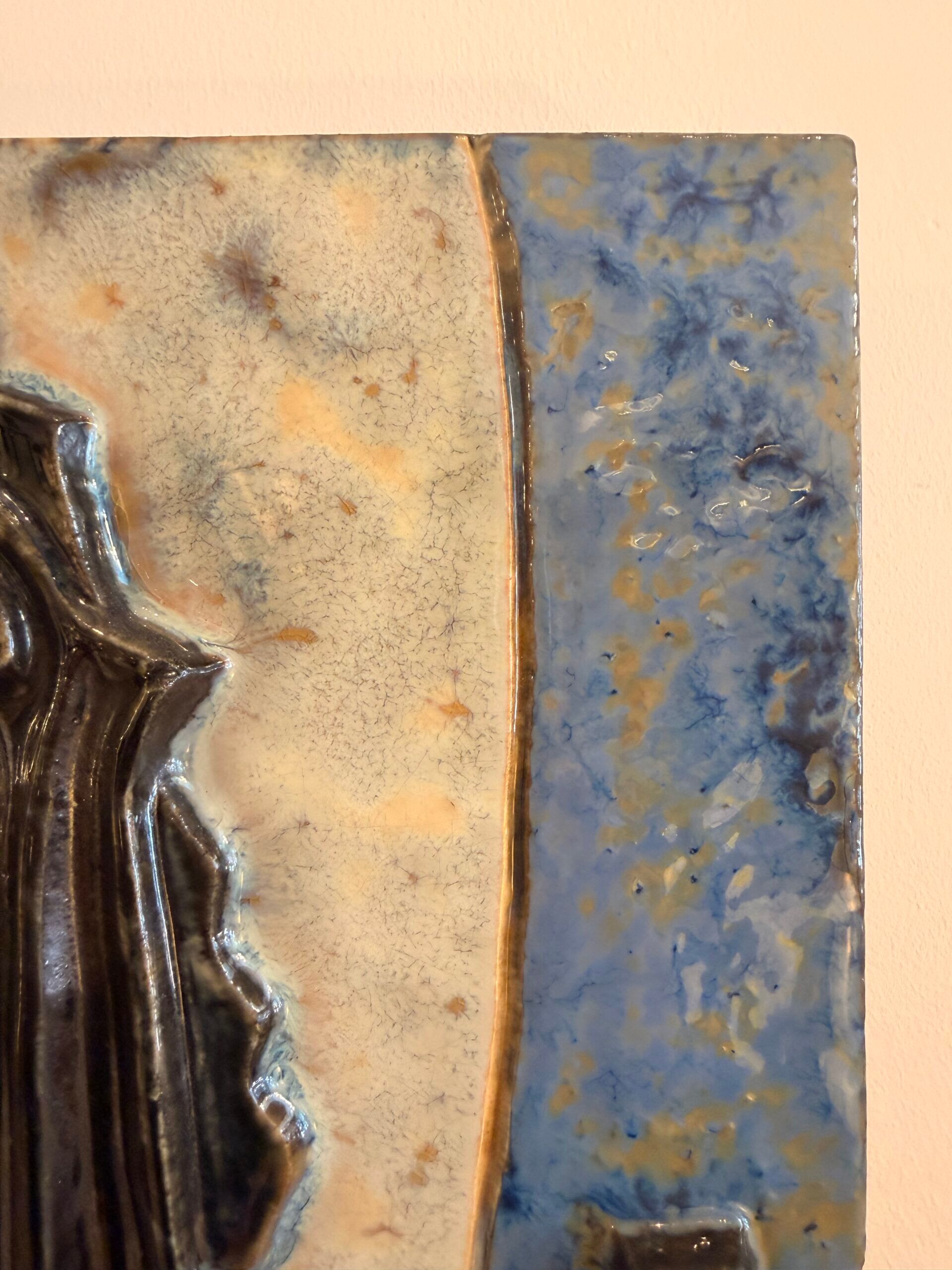Wall ceramic in stoneware signed Guérin (Bouffioulx)