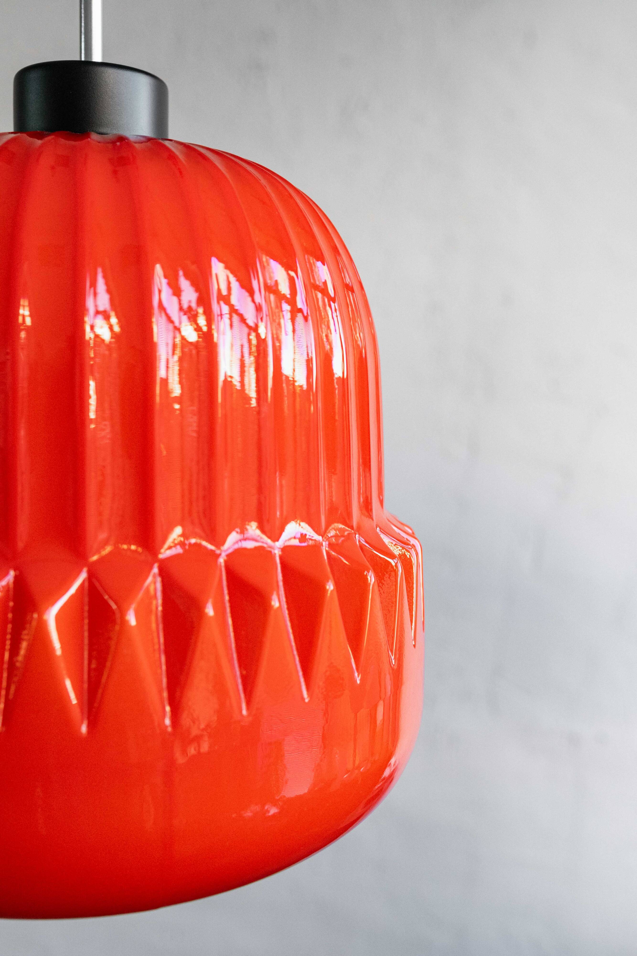 Vintage Czechoslovak Glass Hanging Lamp By Osvětlovací Sklo, 1970s