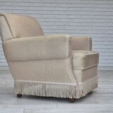 1970s, Danish vintage chair, furniture velour, ash wood, original condition.