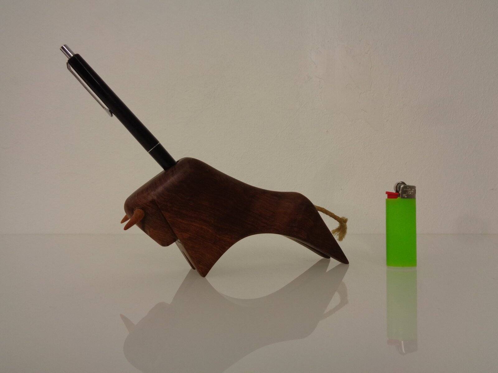 Mahogany Bull Pen Holder, Denmark, 1960s