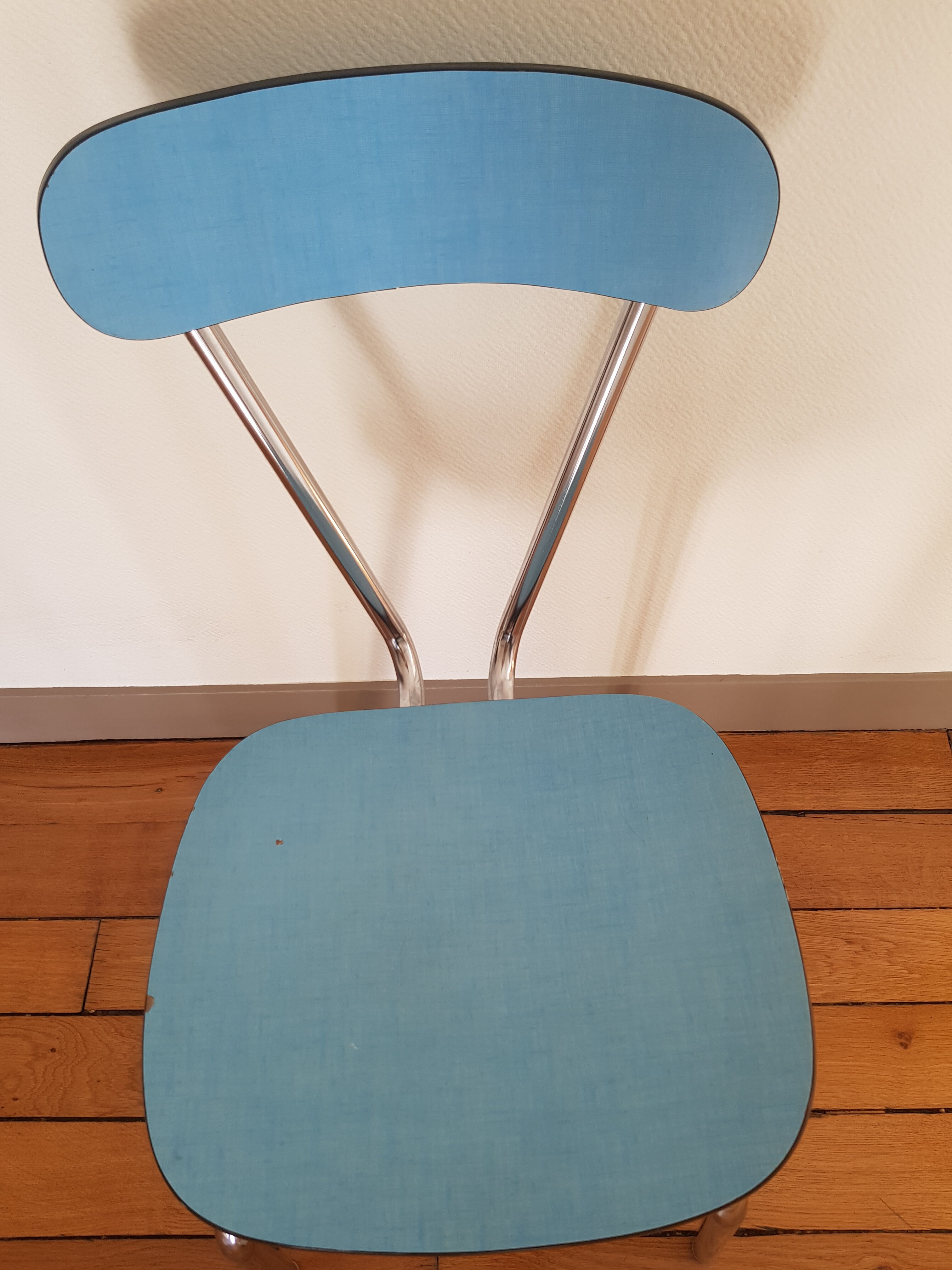 Blue formica chair