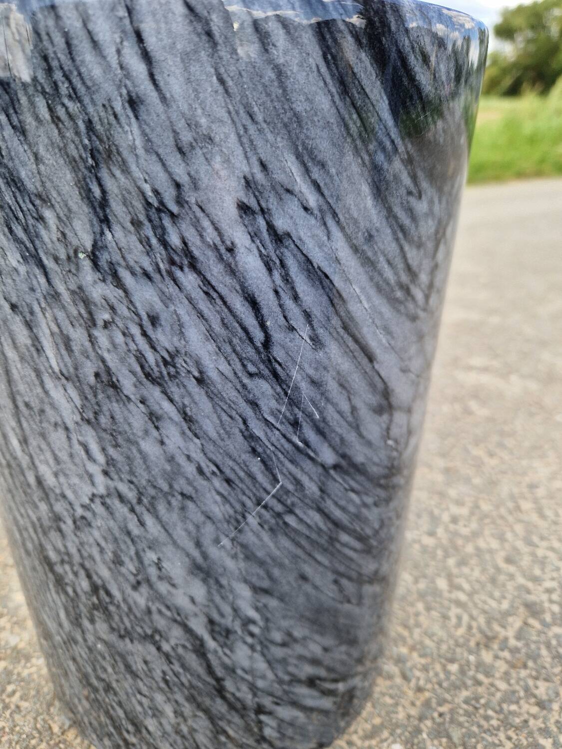 Vintage sculptural marble and glass coffee table from the 80s