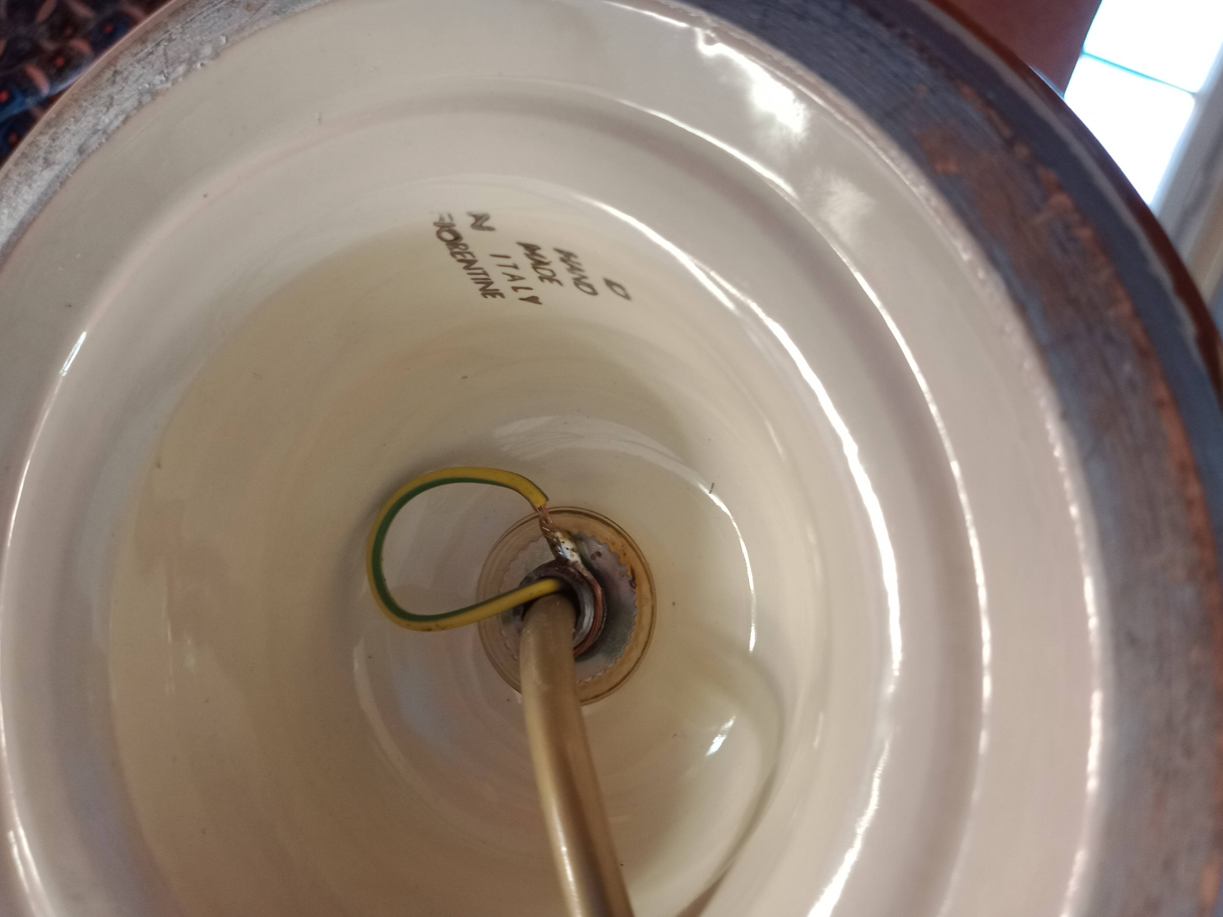 Florentine - baroque lamp ceramic brass metal topped with 3 glass tulips