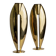 Doré Laiton Vintage Candle Holders – Two 1970s Art Deco Brass Sculptures, Elegant Table Centerpiece