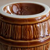 50cl glazed ceramic pitcher with beer barrel decoration