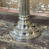 Pair of 2-branched candlesticks in silver metal