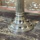 Pair of 2-branched candlesticks in silver metal