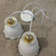 Suspension fleur double en opaline