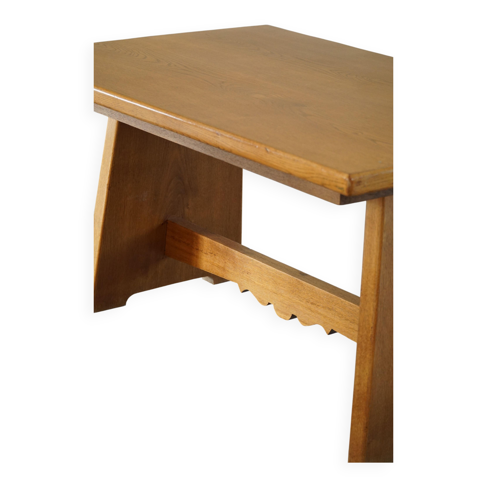 Mid-century brutalist dining table, made of oak, Danish craftsmanship, 1950s.