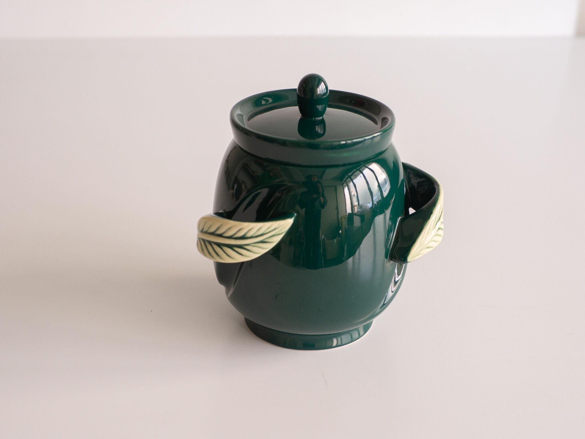 Green ceramic pot