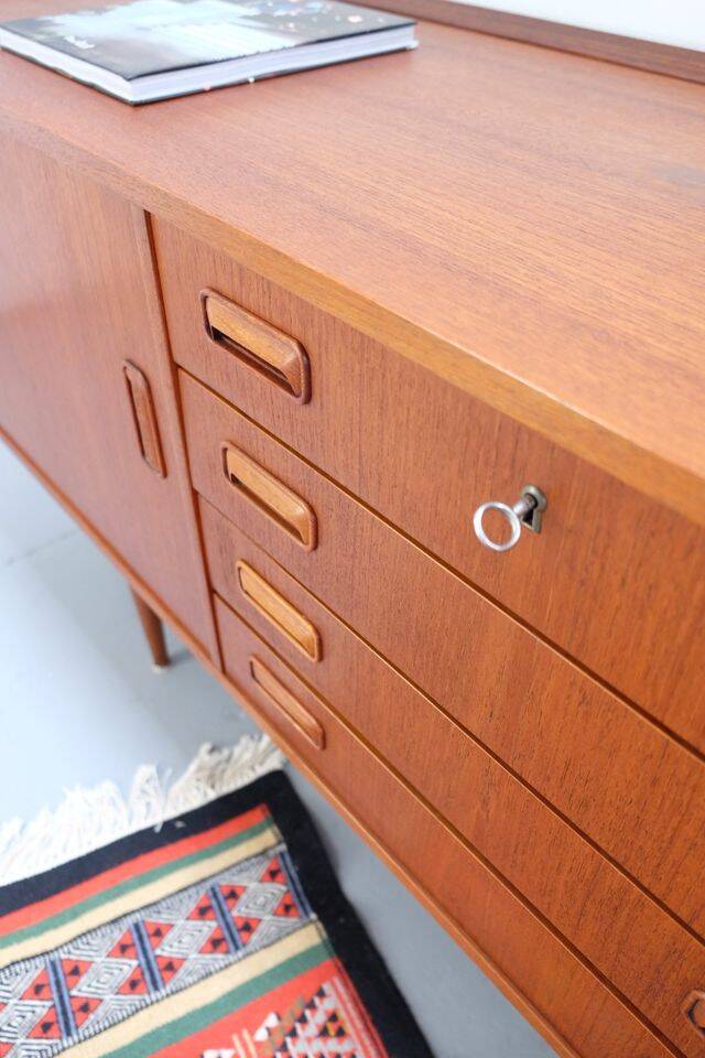 Teak ring buffet in vintage retro style from the 60s-70s.