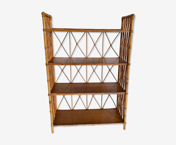 Étagère en rotin vintage