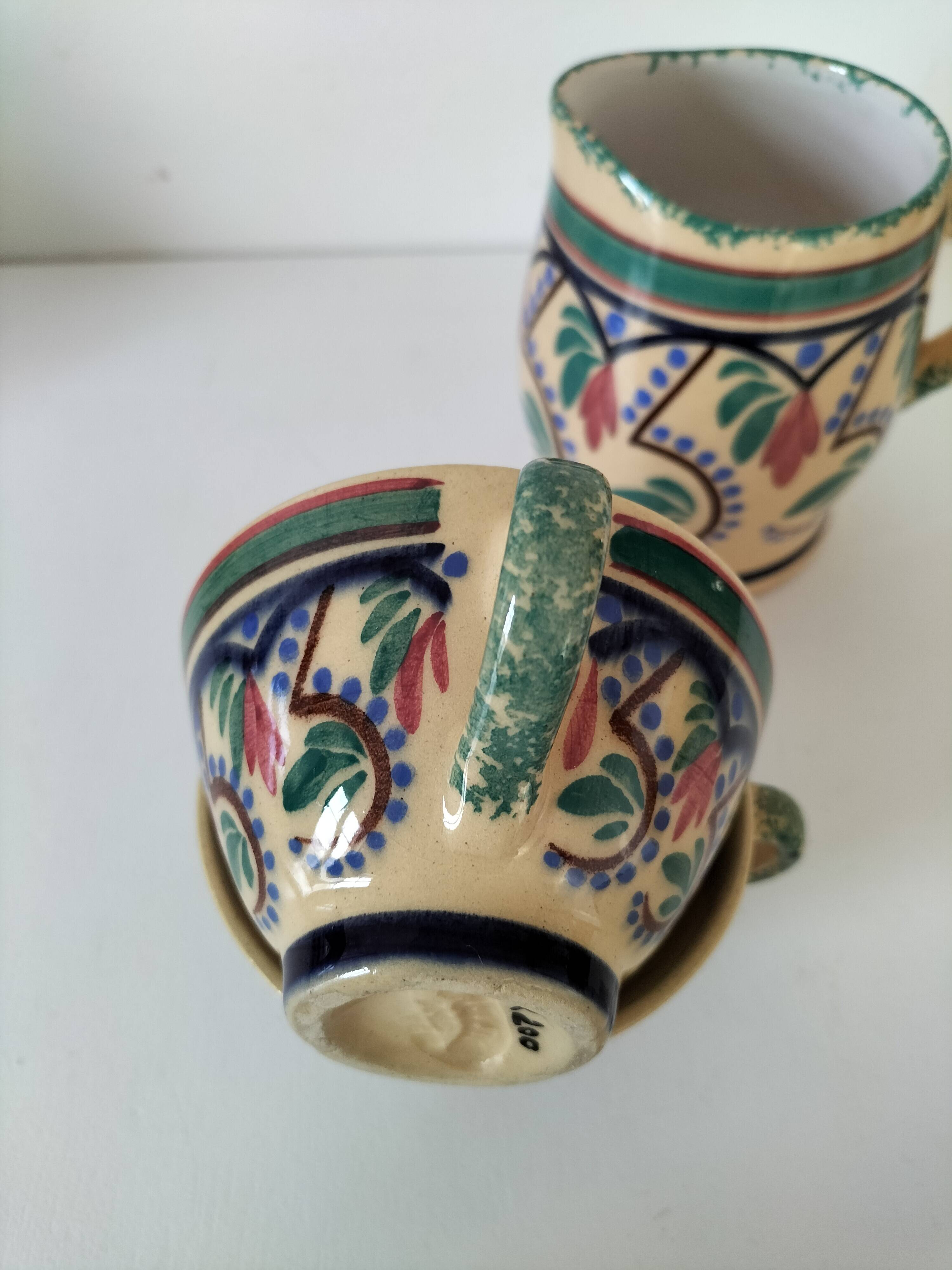 Tasses et pot à lait Keraluc Quimper