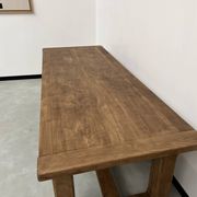 Large solid oak farm table with its extensions, 1950s