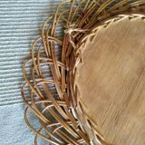 Oval rattan mirror 60s
