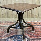 Mahogany and beech bistro table, made in the 1950s
