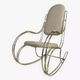 60s rocking chair in brass and ecru imitation leather