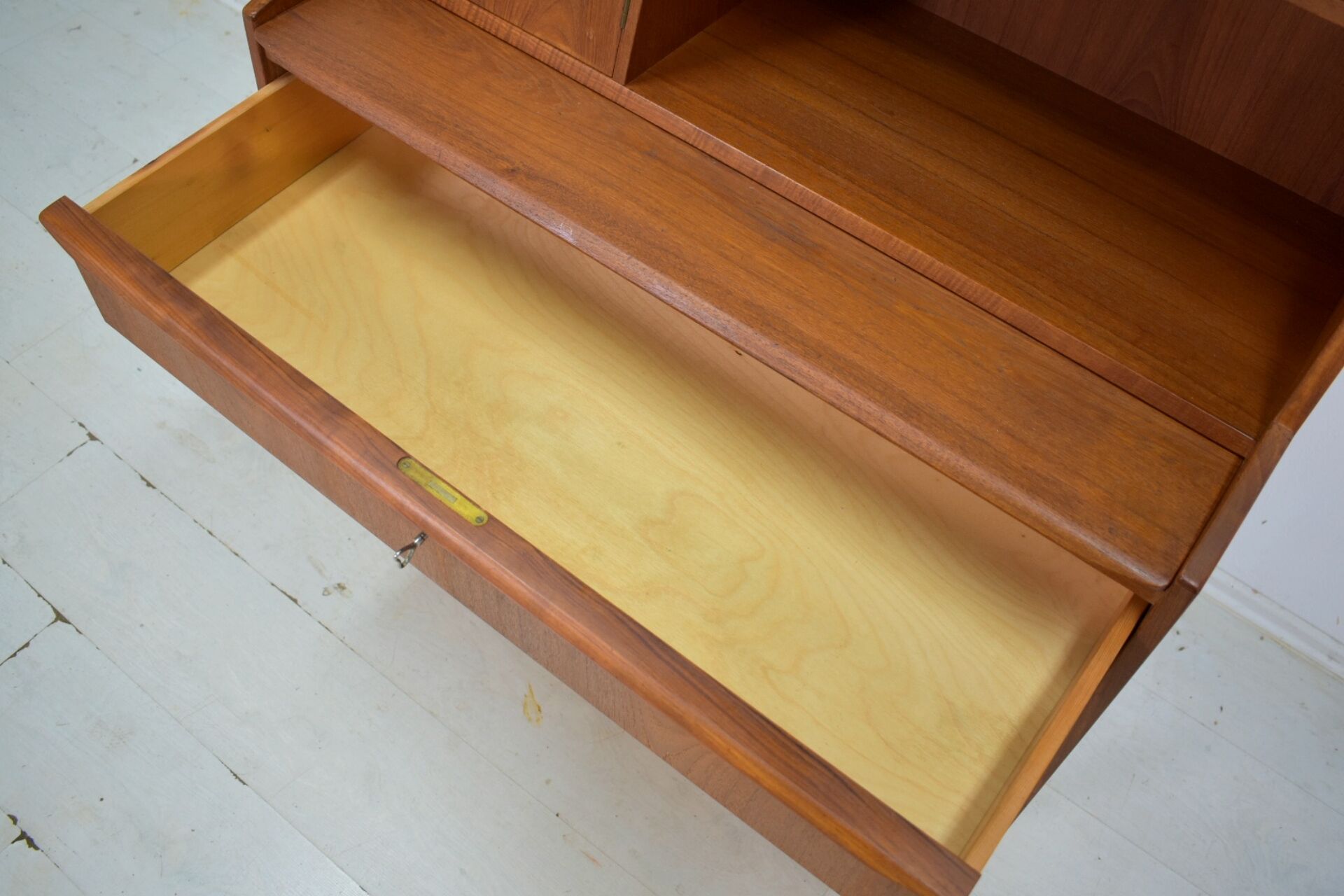 Danish sekretary teak 1960s vintage Scandinavian mid century