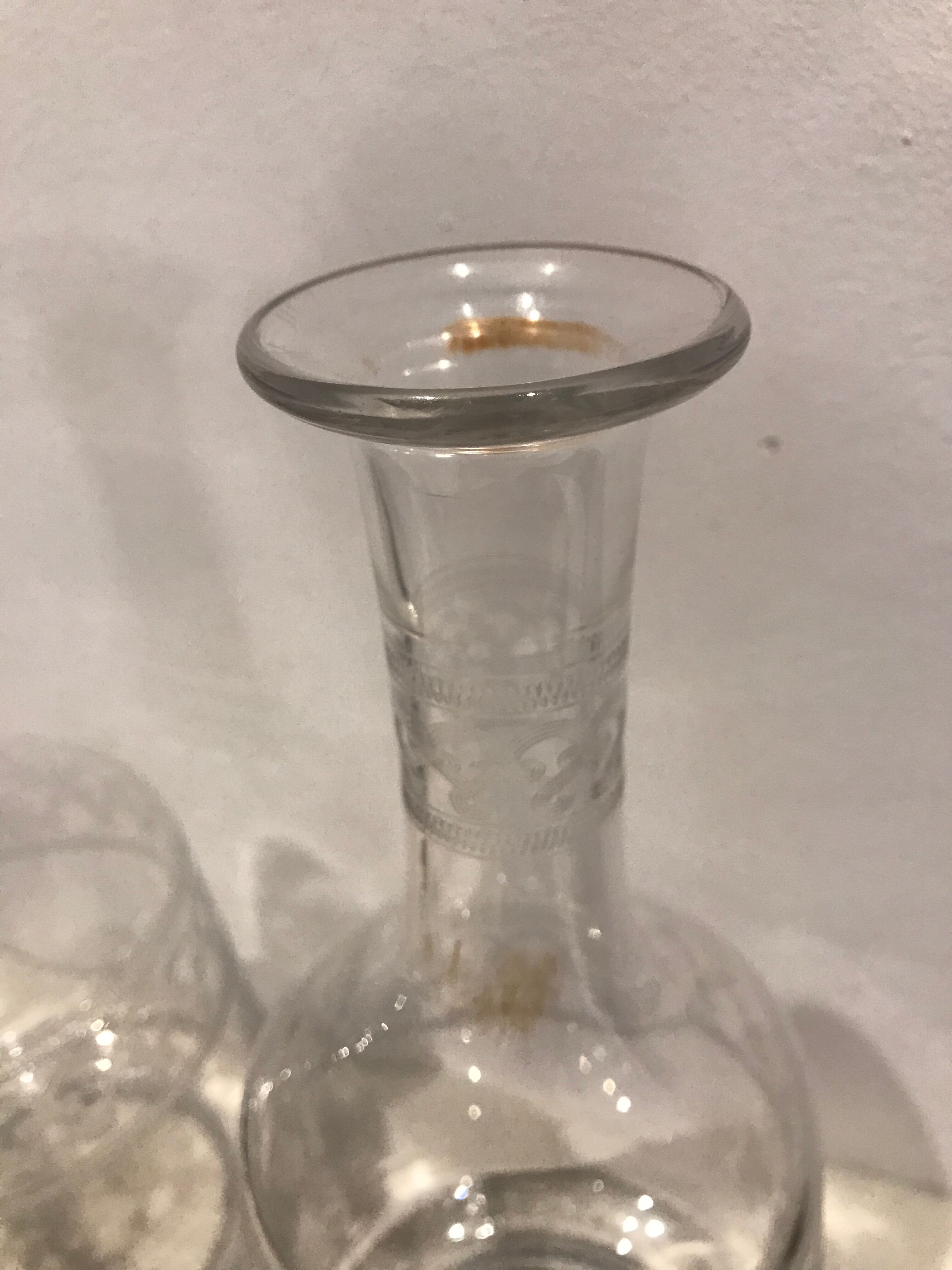 Pair of ancient carafes numbered Crystal Baccarat