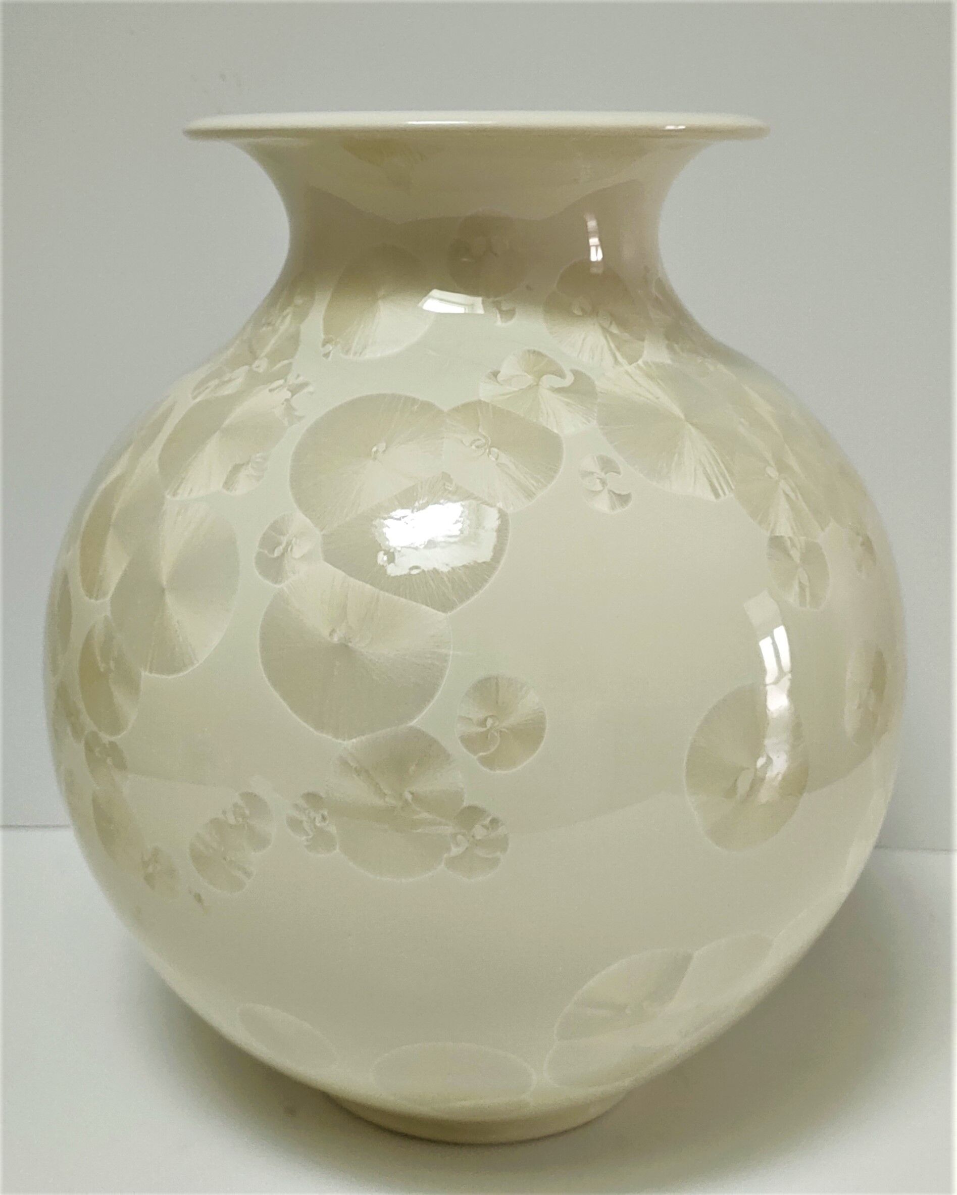 Ceramic vase with crystallizations by Bernard Guipouy stamped