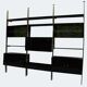 Library shelves in lacquer and brass by Roche Bobois 1970 s