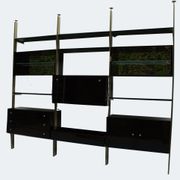 Library shelves in lacquer and brass by Roche Bobois 1970 s