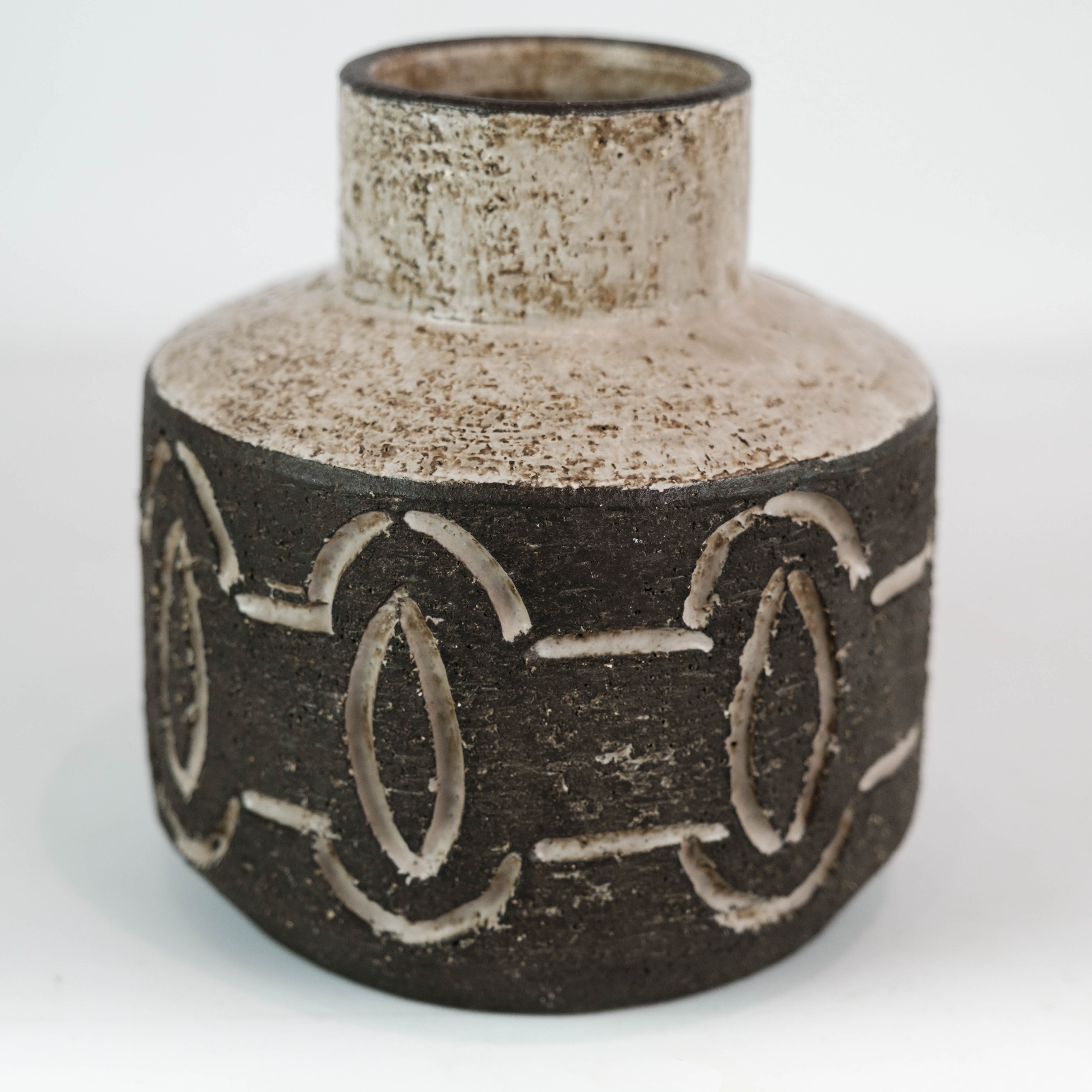 Ceramic vase in dark nuances by Loevemose Ceramics, 1960s