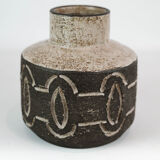 Ceramic vase in dark nuances by Loevemose Ceramics, 1960s