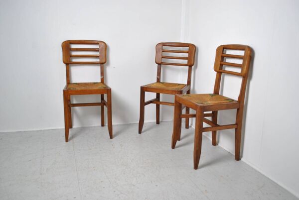 3 chaises style Pierre Cruege 1950