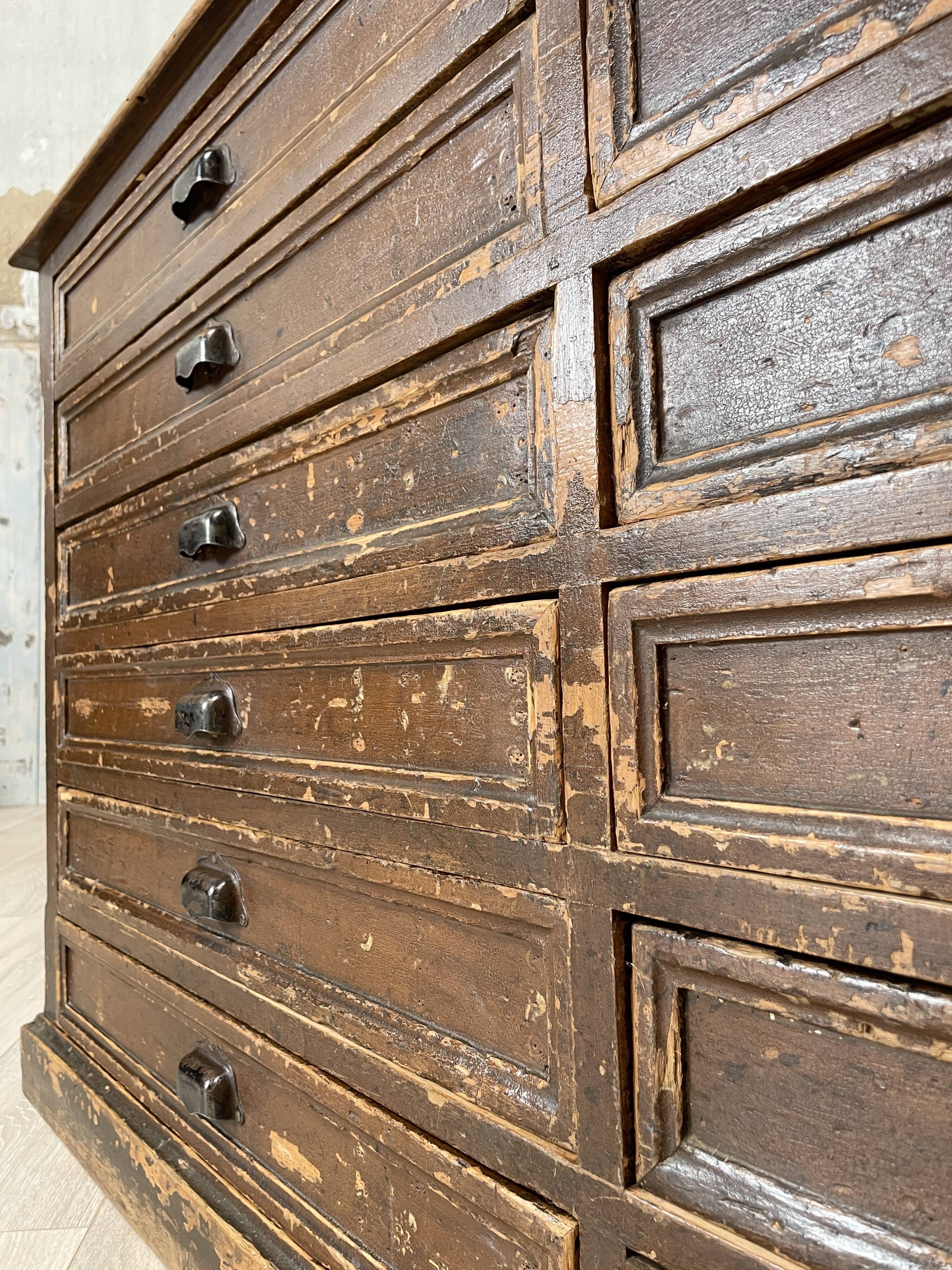 Double-sided trade counter with drawers, circa 1900