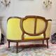 Banquette, canapé en bois naturel de style louis xvi xix eme siècle