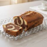 Pressed glass service plate with diamond points, 1950s