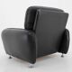1970s Armchair in Black Leather, Italy