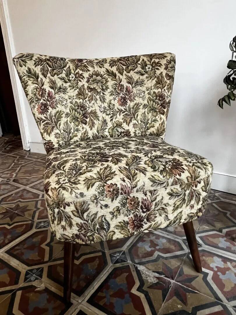 Fauteuil cocktail - tissu fleuri