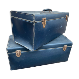 Set de 2 valises bagages vintage 50s