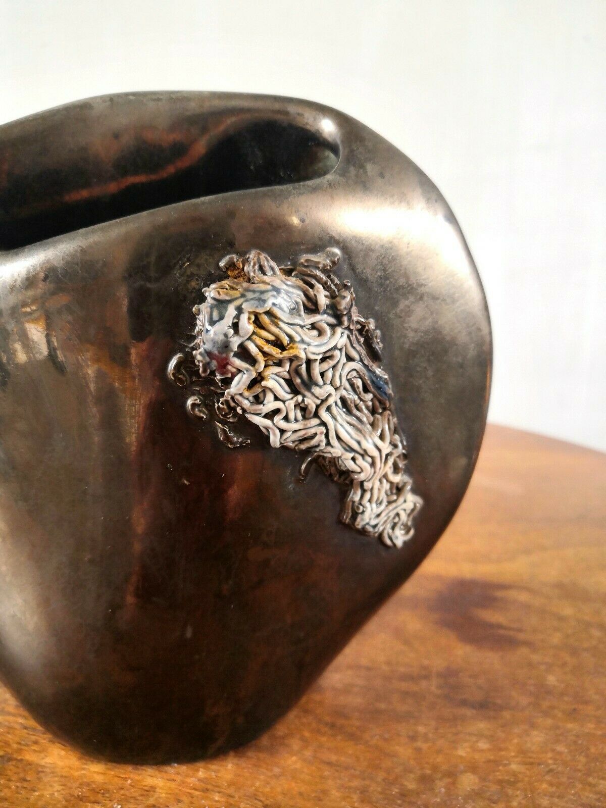 Jacques Idlas vase with relief design 60s