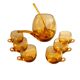 Punch or cocktail service in amber glass