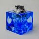 Magnifying lighter by Antonio Imperatore, blue murano glass, Italy, 1970
