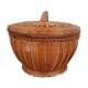 Round box with bamboo lid - vintage