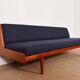Daybed sofa in teak and linen - 1960