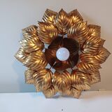 Vintage Gold Metal Wall or Ceiling Light "Sun"