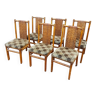 Ensemble de six chaises en bambou des années 70