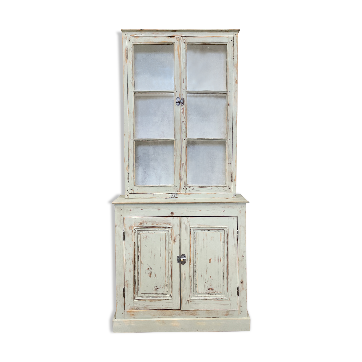 Furniture two body showcase, around 1900.