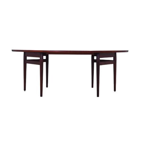 Table ovale en palissandre, années 1950, design danois, designer : Arne Vodder, production
