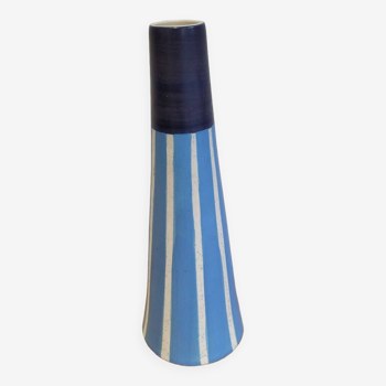 Vase rayures bleues